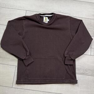 VTG N4QP X Barbarian Brown Sweatshirt S Made in Canada Cat Logo Crewneck Pocket